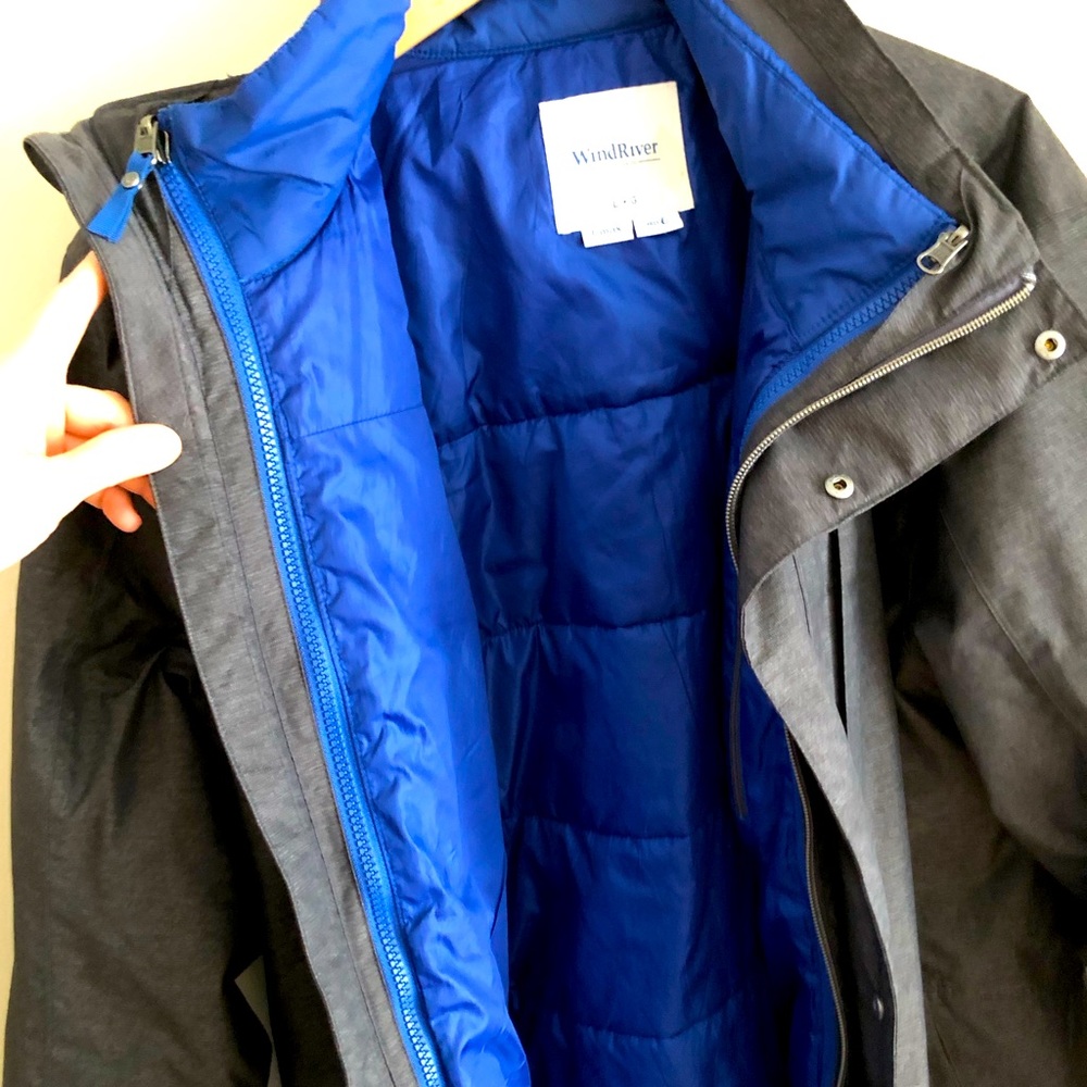 WindRiver T-Max Grey/Blue 3 in 1 All Season Hyperdry Men’s Jacket Parka Size L